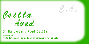 csilla aved business card